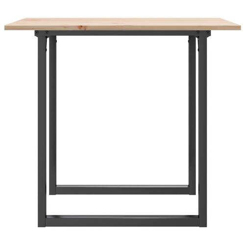 Spisebord 80x80x75 cm O-stel massivt fyrretræ og stål