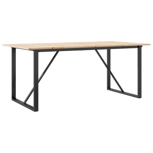 Spisebord 180x90x75 cm O-stel massivt fyrretræ og stål