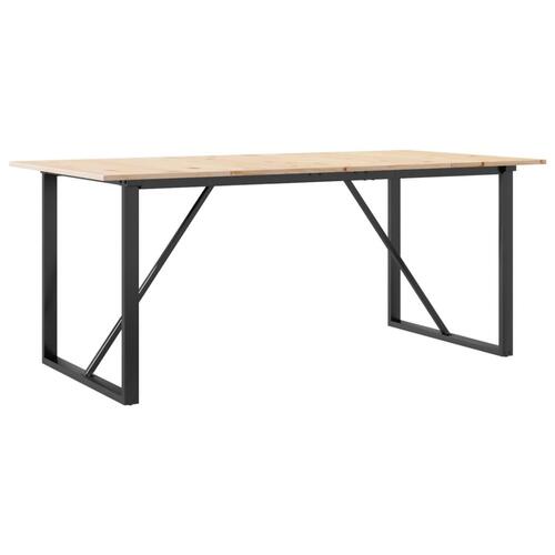 Spisebord 180x90x75 cm O-stel massivt fyrretræ og stål