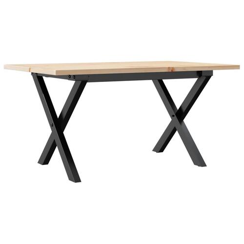 Sofabord 80x50x40 cm X-stel massivt fyrretræ og stål
