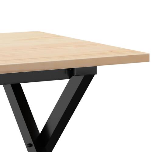 Sofabord 80x50x40 cm X-stel massivt fyrretræ og stål