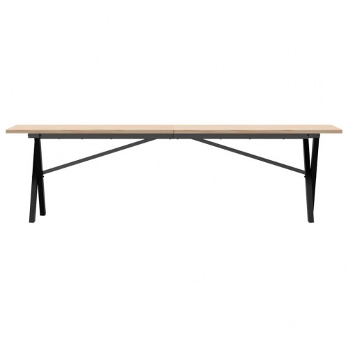 Sofabord 160x40x45 cm X-stel massivt fyrretræ og stål