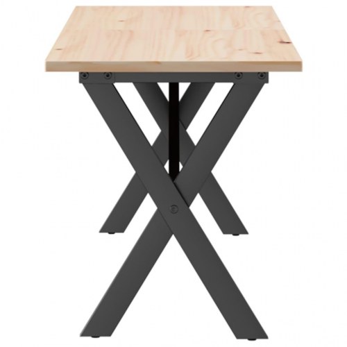 Sofabord 160x40x45 cm X-stel massivt fyrretræ og stål