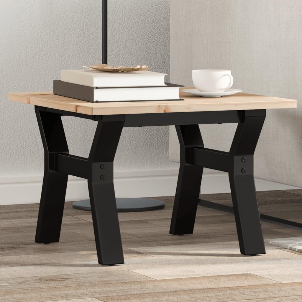 Sofabord 50x50x35 cm Y-stel massivt fyrretræ og stål