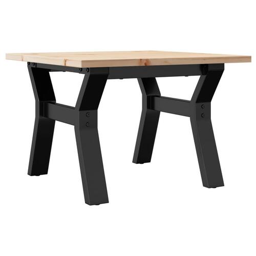 Sofabord 50x50x35 cm Y-stel massivt fyrretræ og stål