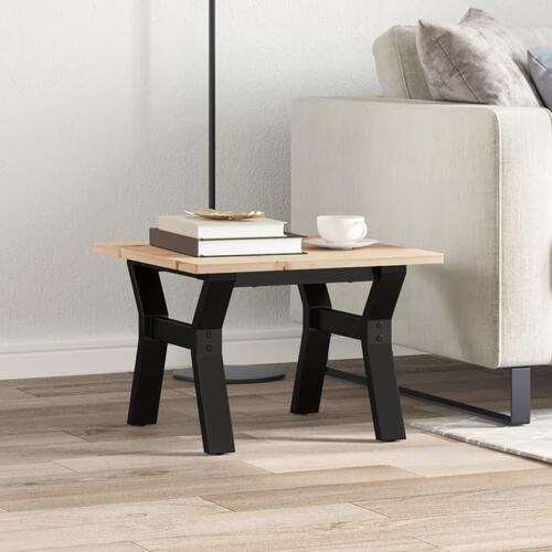 Sofabord 50x50x35 cm Y-stel massivt fyrretræ og stål