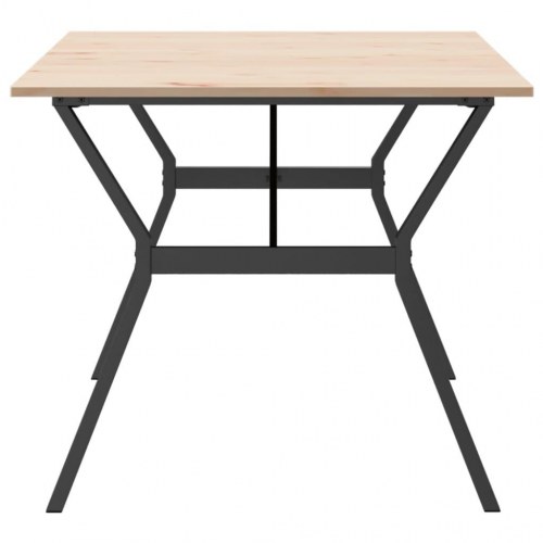 Spisebord 180 x 90 x 75 cm med Y-stel i massivt fyrretræ og stål