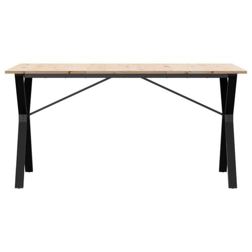 Spisebord 140x80x75 cm Y-stel massivt fyrretræ og støbejern