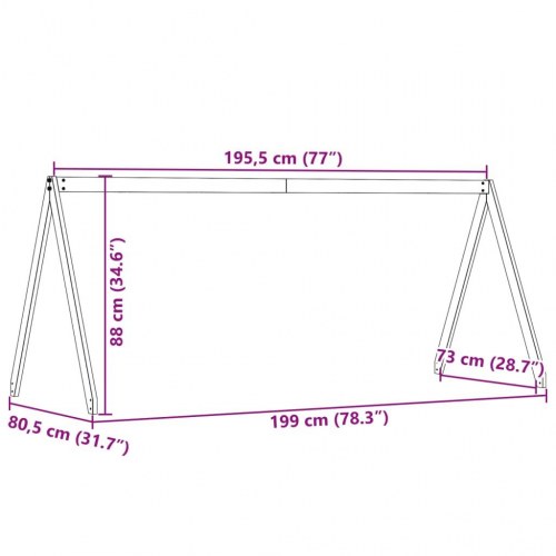 Stel til husseng 199x80,5x88 cm massivt fyrretræ gyldenbrun