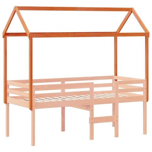 Stel til husseng 207x80,5x151,5 cm massivt fyrretræ gyldenbrun