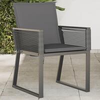 Havestole med hynder 4 stk. polyrattan sort