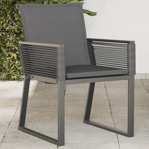 Havestole med hynder 4 stk. polyrattan sort