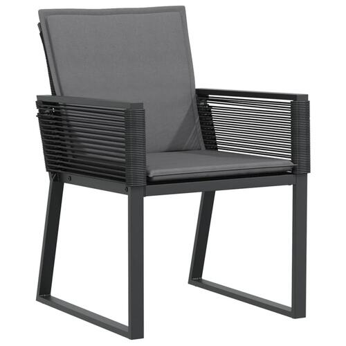 Havestole med hynder 4 stk. polyrattan sort