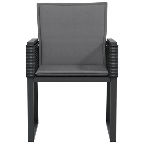 Havestole med hynder 4 stk. polyrattan sort