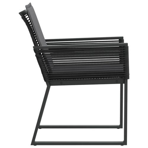 Havestole med hynder 4 stk. polyrattan sort