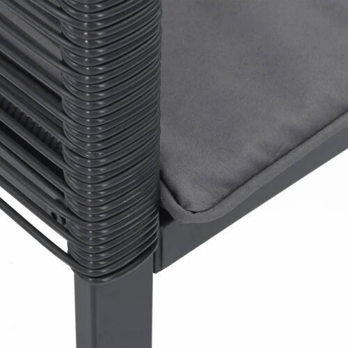Havestole med hynder 4 stk. polyrattan sort
