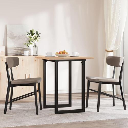Spisebord 60x60x75,5 cm O-stel massivt fyrretræ og stål