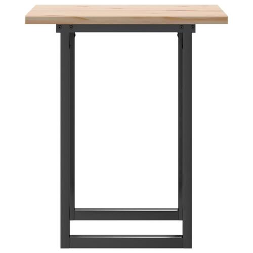 Spisebord 60x60x75,5 cm O-stel massivt fyrretræ og stål