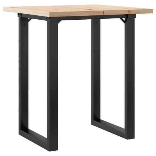 Spisebord 60x60x75,5 cm O-stel massivt fyrretræ og stål