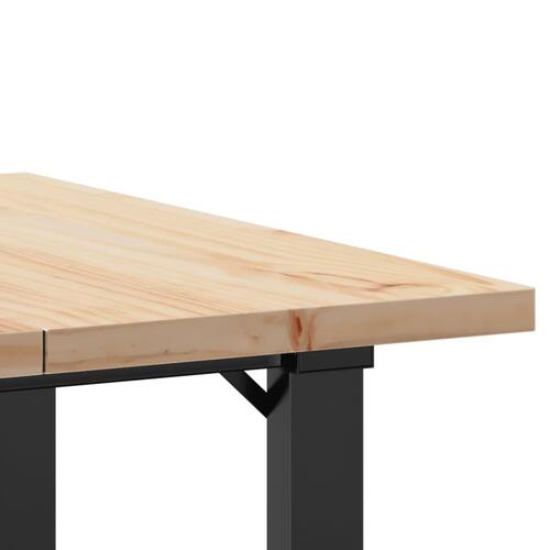 Spisebord 60x60x75,5 cm O-stel massivt fyrretræ og stål