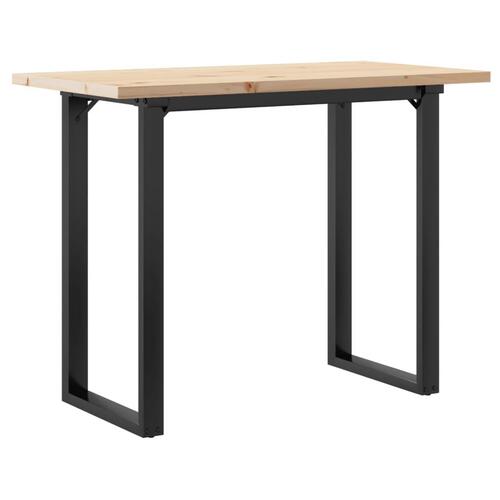 Spisebord 100x50x75,5 cm O-stel massivt fyrretræ og stål