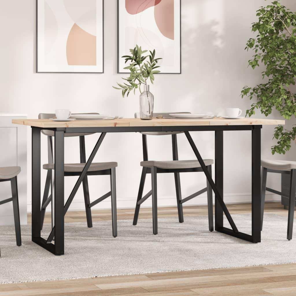 Spisebord 160x80x75,5 cm O-stel massivt fyrretræ og stål