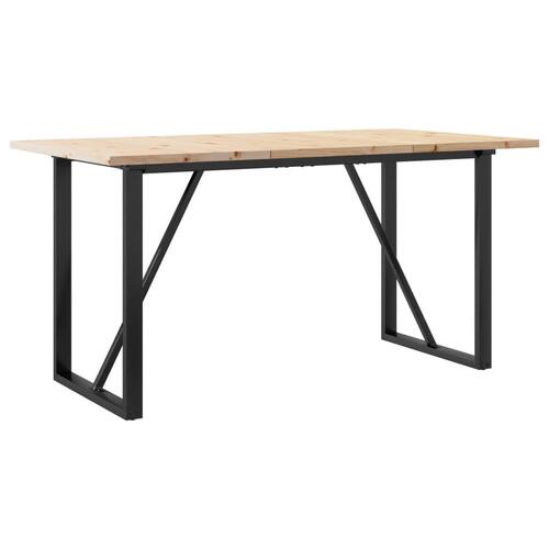 Spisebord 160x80x75,5 cm O-stel massivt fyrretræ og stål