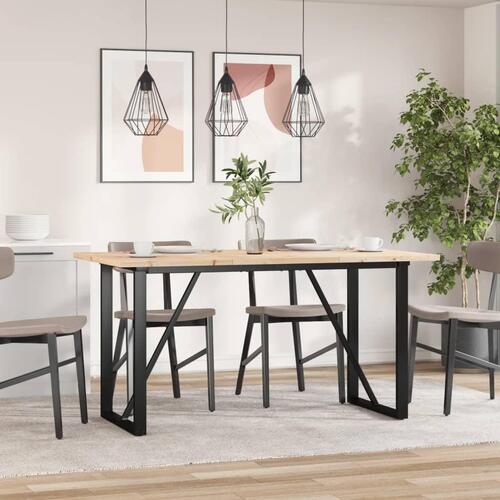 Spisebord 160x80x75,5 cm O-stel massivt fyrretræ og stål