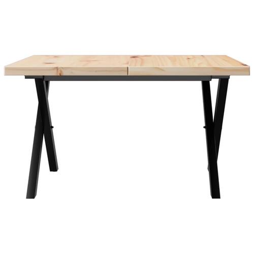 Sofabord 60x60x40,5 cm X-stel massivt fyrretræ og stål