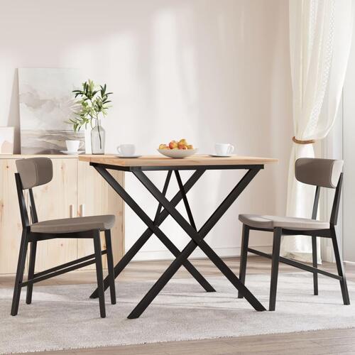 Spisebord 90x90x75,5 cm X-stel massivt fyrretræ og stål