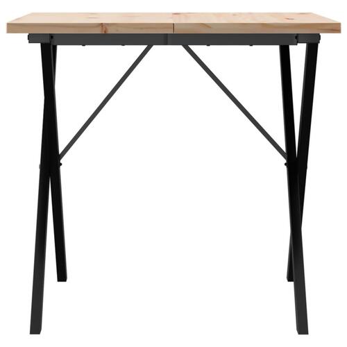 Spisebord 90x90x75,5 cm X-stel massivt fyrretræ og stål