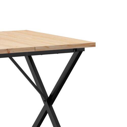 Spisebord 90x90x75,5 cm X-stel massivt fyrretræ og stål