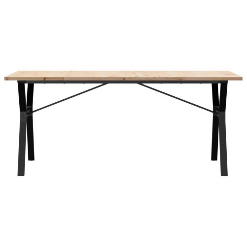 Spisebord 180 x 90 x 75,5 cm med Y-stel i massivt fyrretræ og stål
