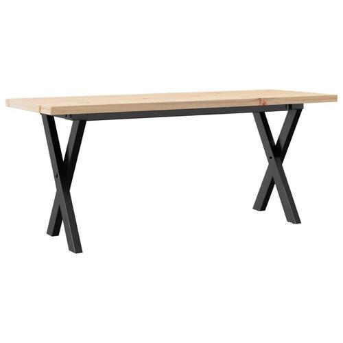 Sofabord 110x40x45,5 cm X-stel massivt fyrretræ og stål