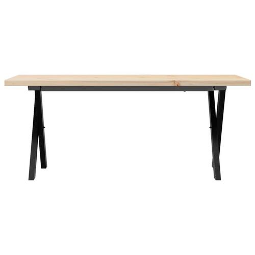 Sofabord 110x40x45,5 cm X-stel massivt fyrretræ og stål