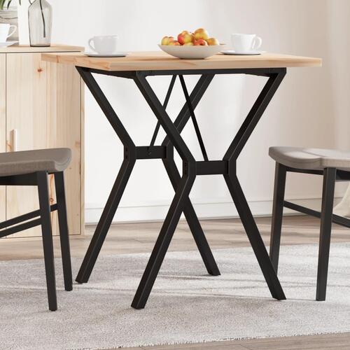 Spisebord 70x70x75,5 cm Y-stel massivt fyrretræ og stål