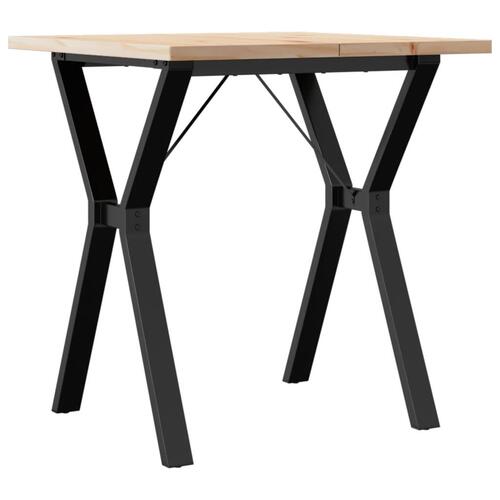 Spisebord 70x70x75,5 cm Y-stel massivt fyrretræ og stål