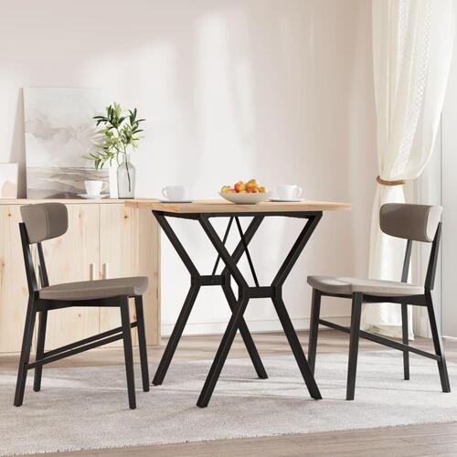 Spisebord 70x70x75,5 cm Y-stel massivt fyrretræ og stål