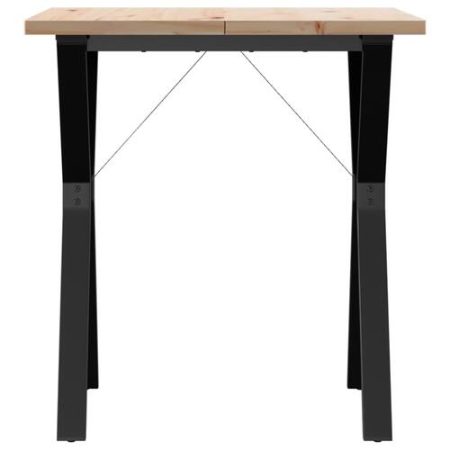 Spisebord 70x70x75,5 cm Y-stel massivt fyrretræ og stål