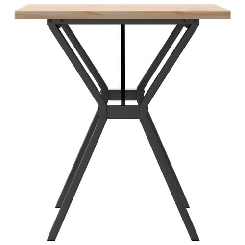 Spisebord 70x70x75,5 cm Y-stel massivt fyrretræ og stål