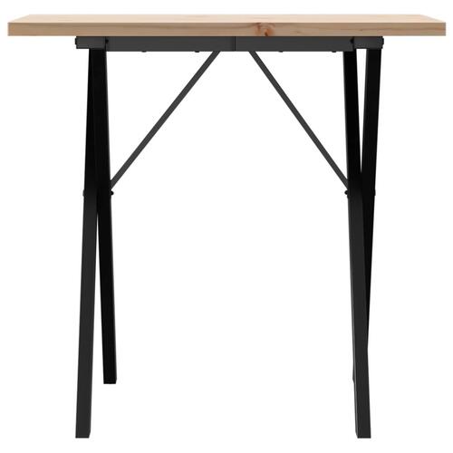Spisebord 80x50x75,5 cm X-stel massivt fyrretræ og stål