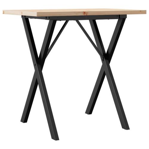 Spisebord 80x50x75,5 cm X-stel massivt fyrretræ og stål