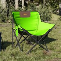 Campingstole med lommer 2 stk. foldbar grøn