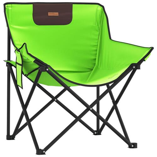 Campingstole med lommer 2 stk. foldbar grøn