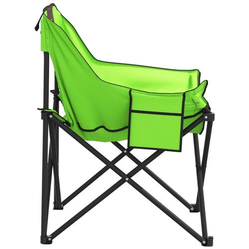 Campingstole med lommer 2 stk. foldbar grøn