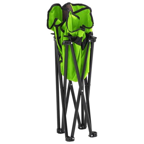 Campingstole med lommer 2 stk. foldbar grøn