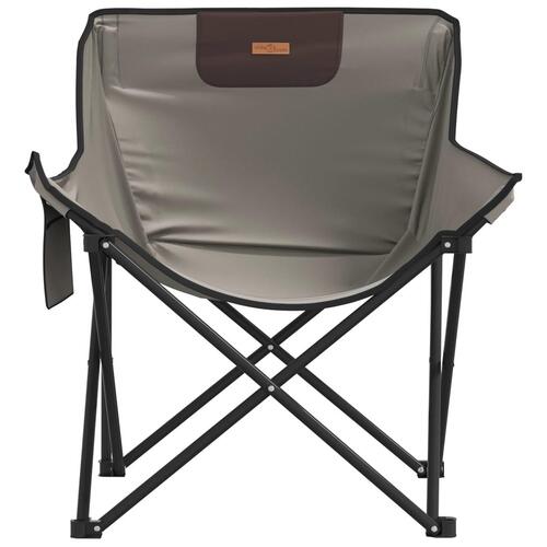 Campingstole med lommer 2 stk. foldbar grå