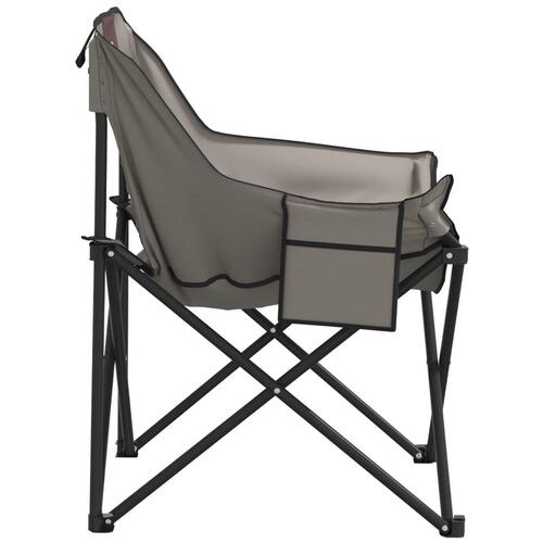Campingstole med lommer 2 stk. foldbar grå