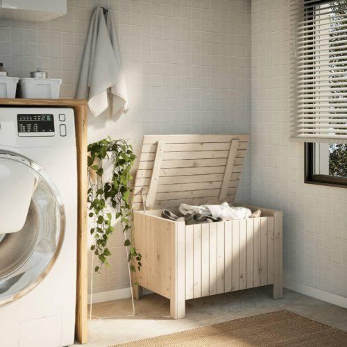 Opbevaringsboks med låg RANA 80x49x54 cm massivt fyrretræ