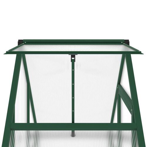 Drivhus med fundamentramme 169x58x202 cm aluminium grøn